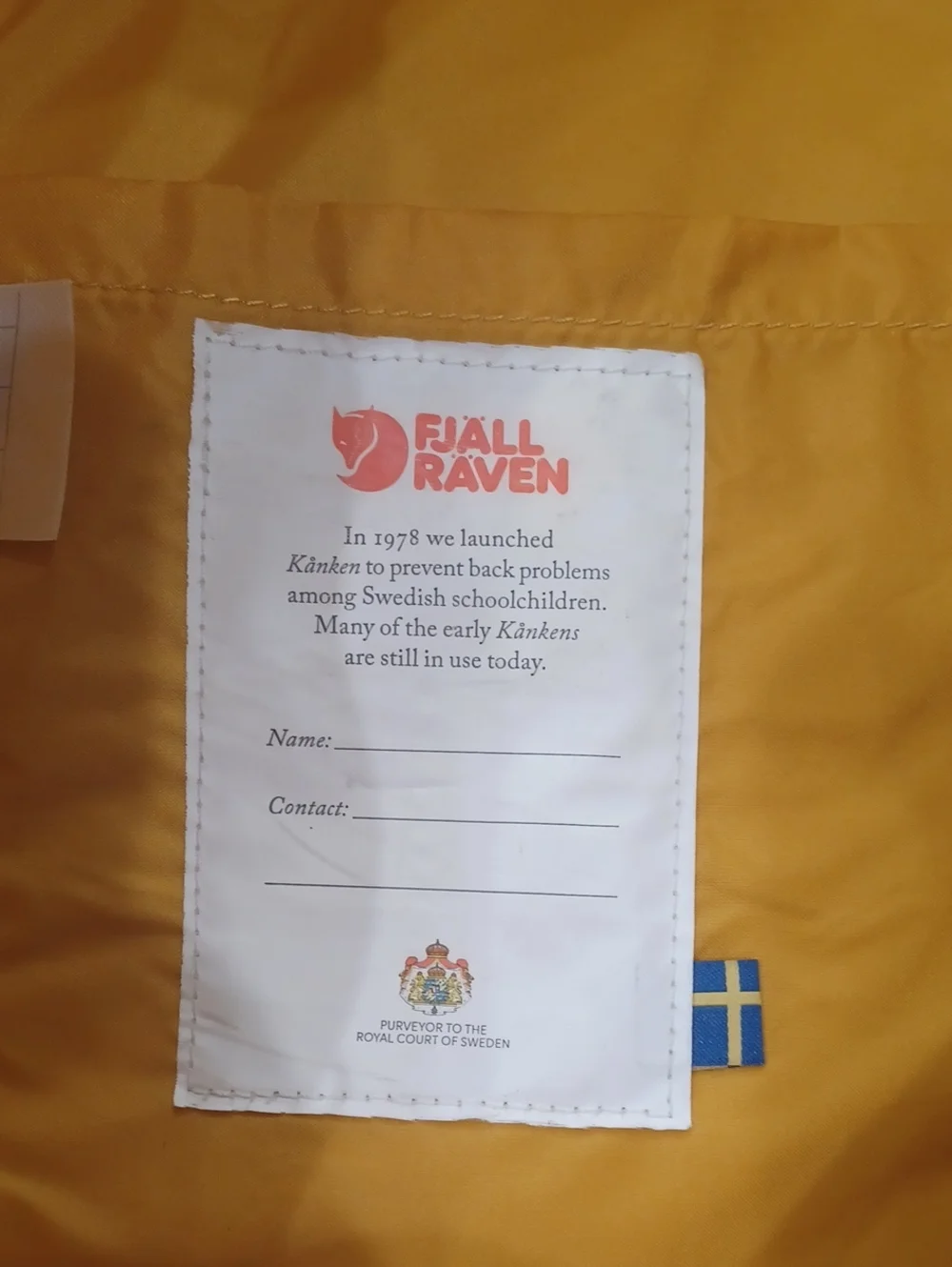 Fjallraven dark mustard